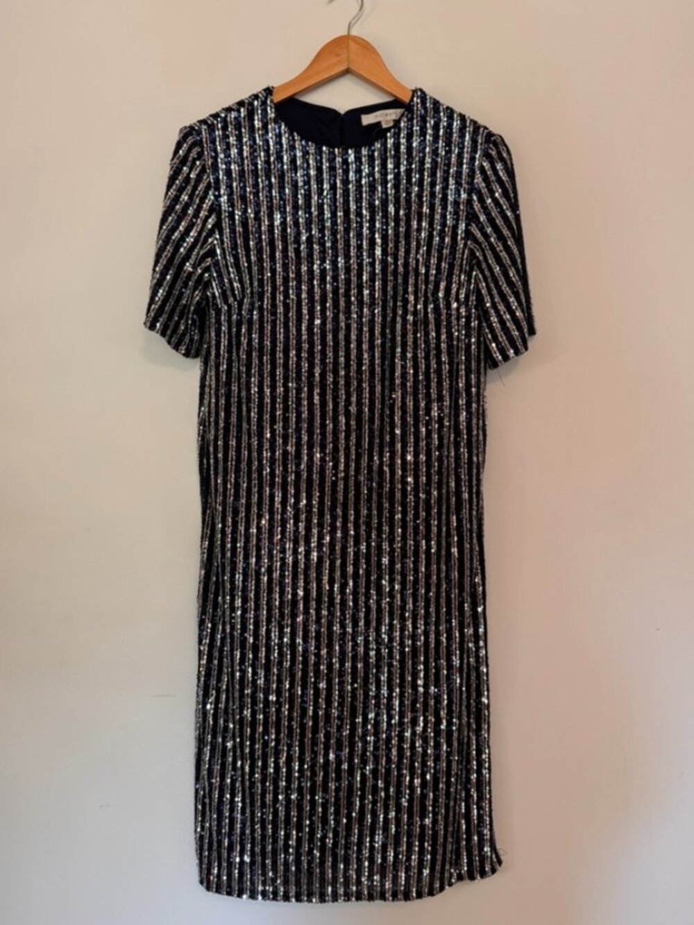 Anthropology sequin striped midi dress
